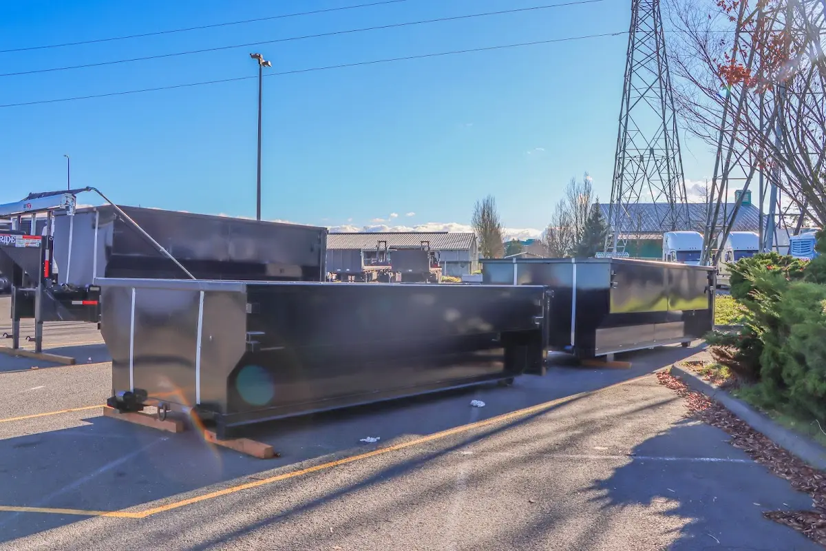 Roll-off dumpster ready for waste disposal at job site for 6 Yard Dumpster Rental in Northlake